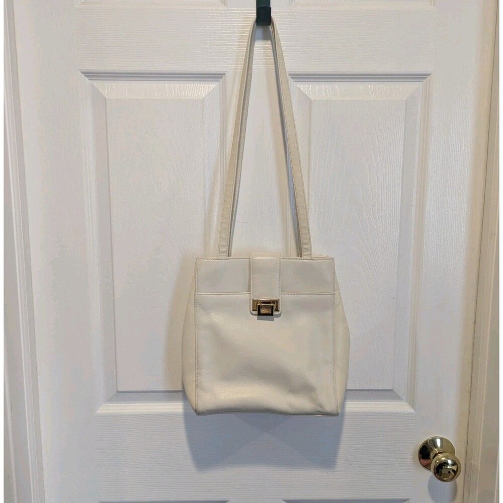 Cream Genuine Leather Vintage Minimalist Top Clasp Handbag Quiet‎ Luxury Old $